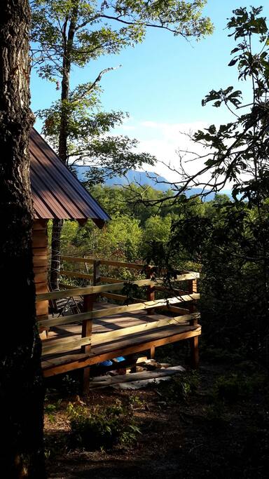 Side view of cabin with some of the view