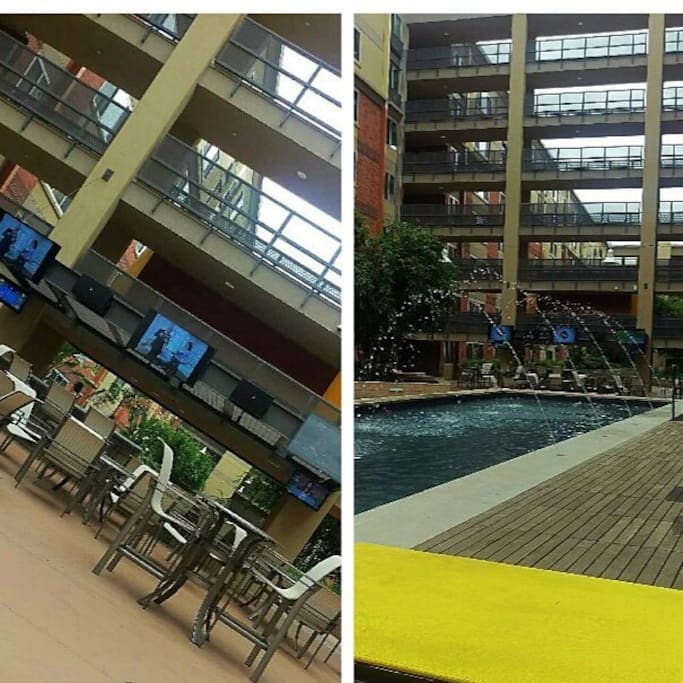 Courtyard/Wading Pool/TV Area