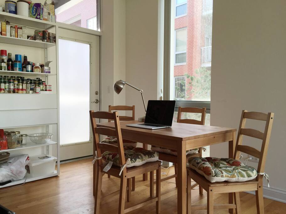 Eating area, or for computer, other work. Continental Breakfast: Tea, coffee, toast or oatmeal included.