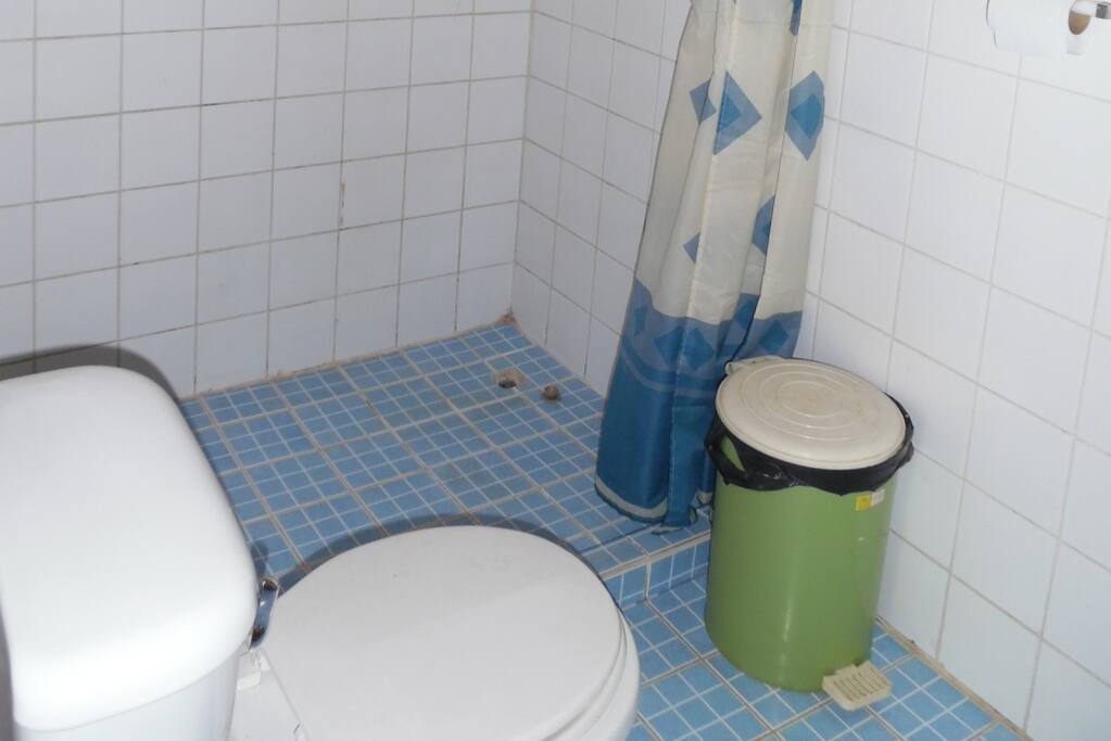 Private bathroom with hot shower in family room
