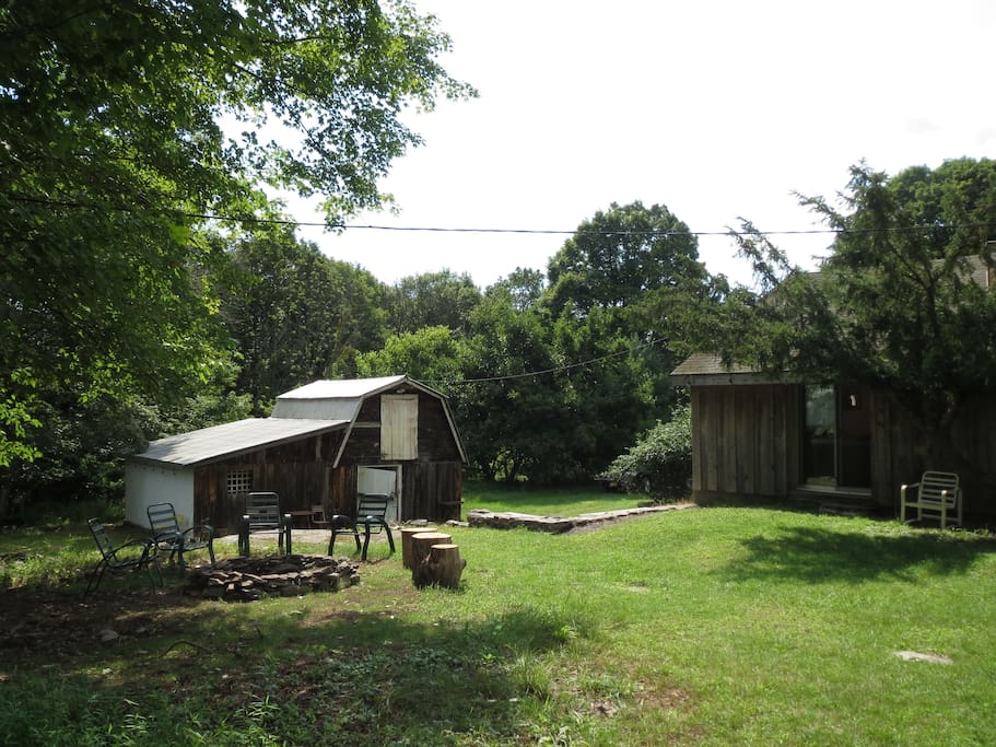 Outside view with firepit