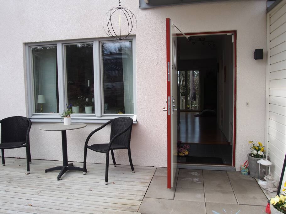 Patio in front of the house