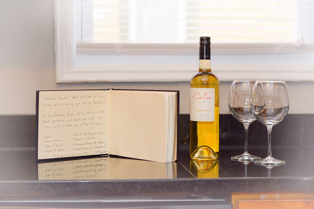 Complimentary wine awaits you upon your arrival!