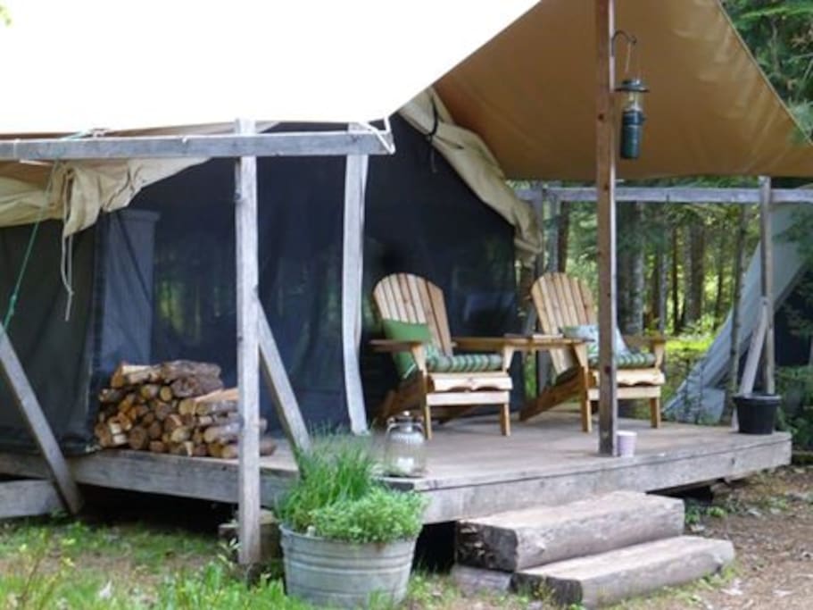Firewood and fresh herbs.
