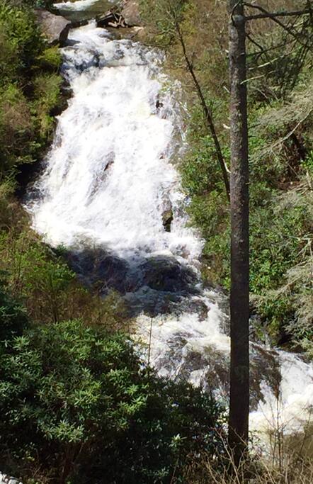 Our beatific roaring waterfall. There's nothing like sleeping to the sound of it!