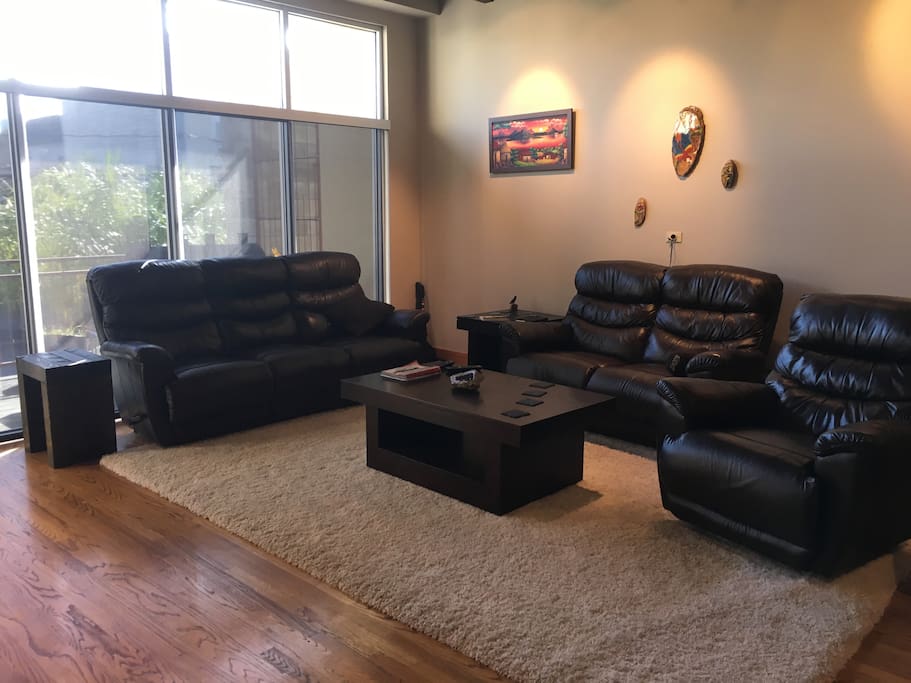 2nd floor living room -has a 58" TV on the other wall