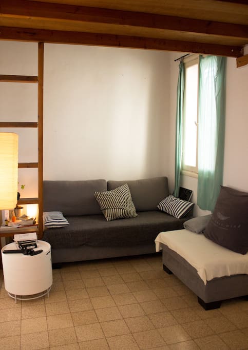 small salon. you can sit and watch TV
