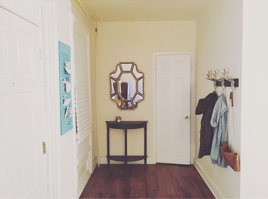 Front entrance with coat rack