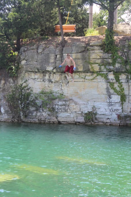 jump off the cliff (approx 18 feet high)