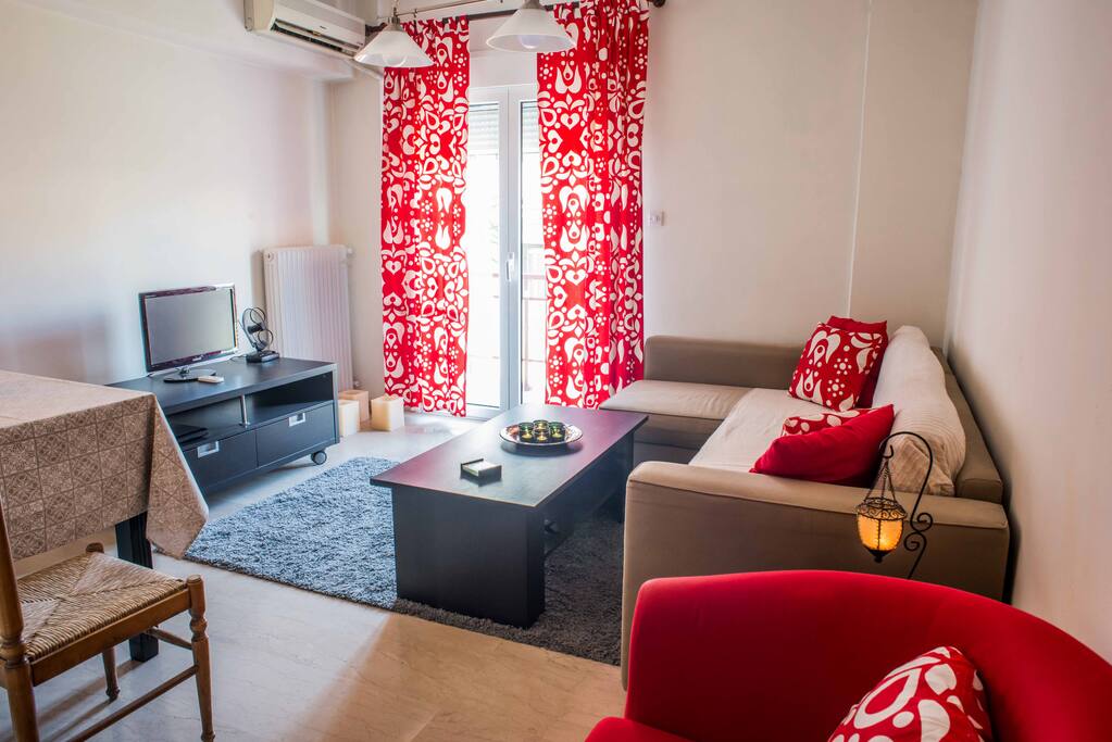 Living room with window door to balcony