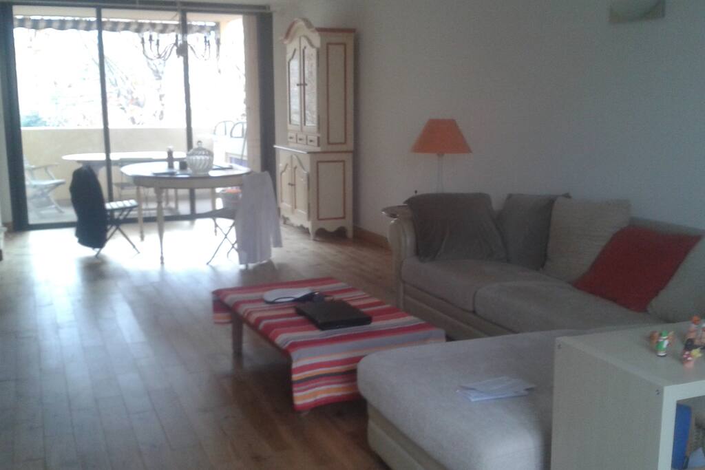 Grand salon donnant sur la terrasse.