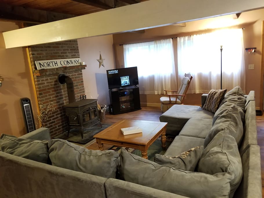 Enjoy the wood stove, tv with cable, free wifi, and large sectional.
