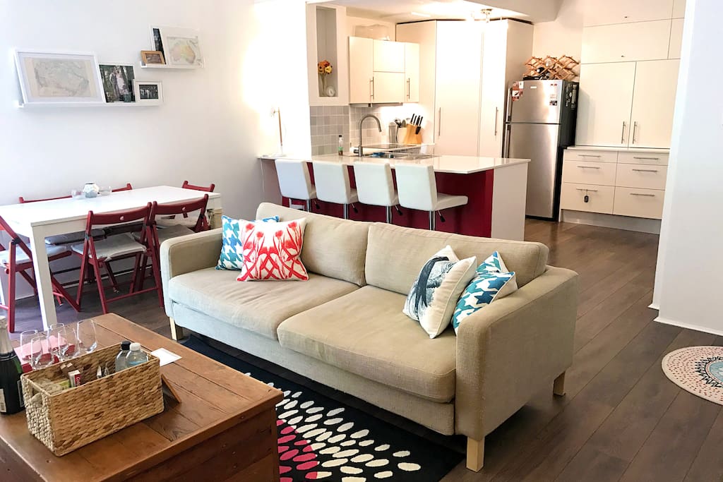 Living area & kitchen