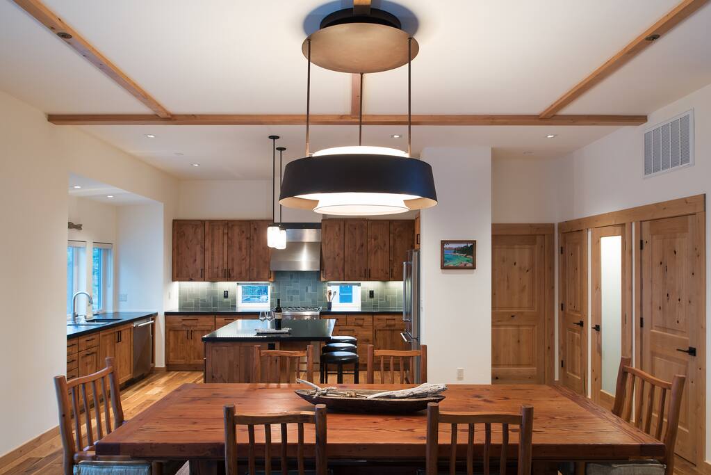 Dining table with seating for six