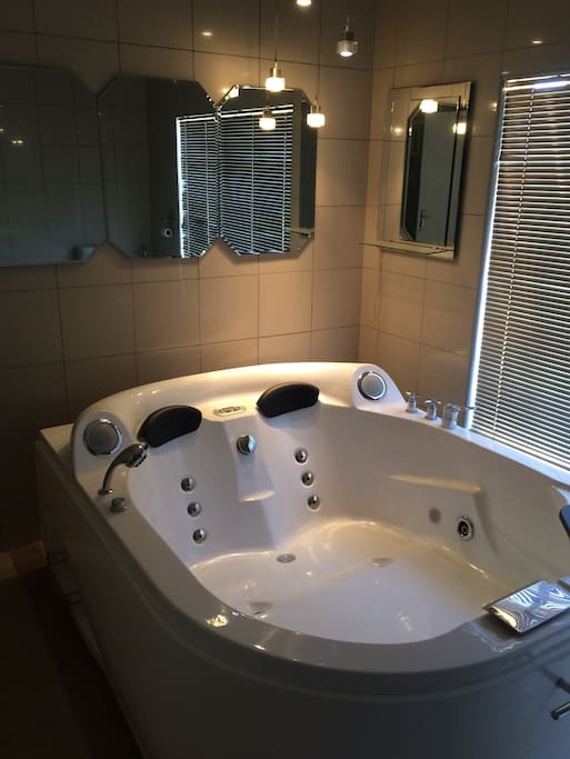 Shared bathroom with shower and Jacuzzi