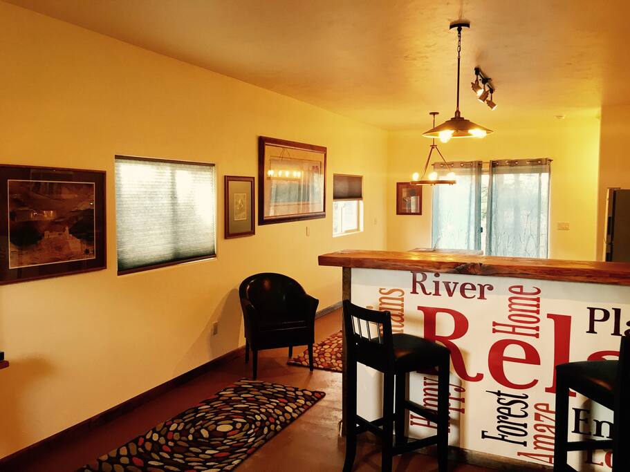Kitchen bar looking towards dining area