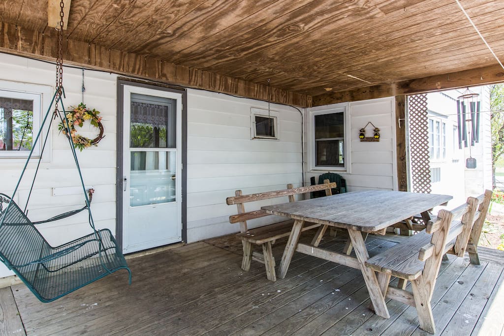 Our deck,a shady place to relax.