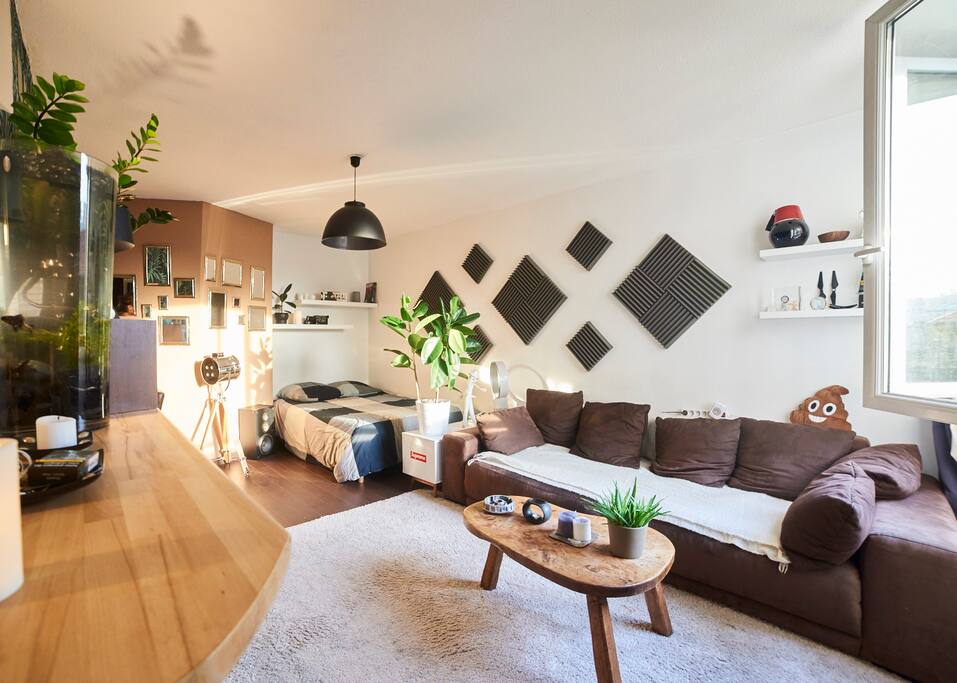 Séjour depuis la cuisine / Aquarium