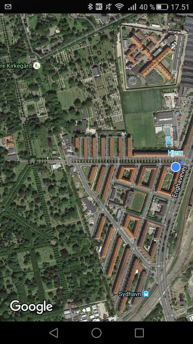 Map: Home, swimming pool, and park