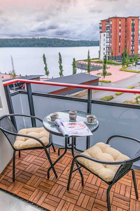 Light modern Pallo apartment by the lake Saimaa