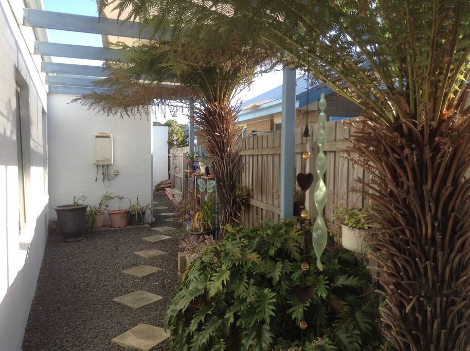 Enter via fernery from side gate.