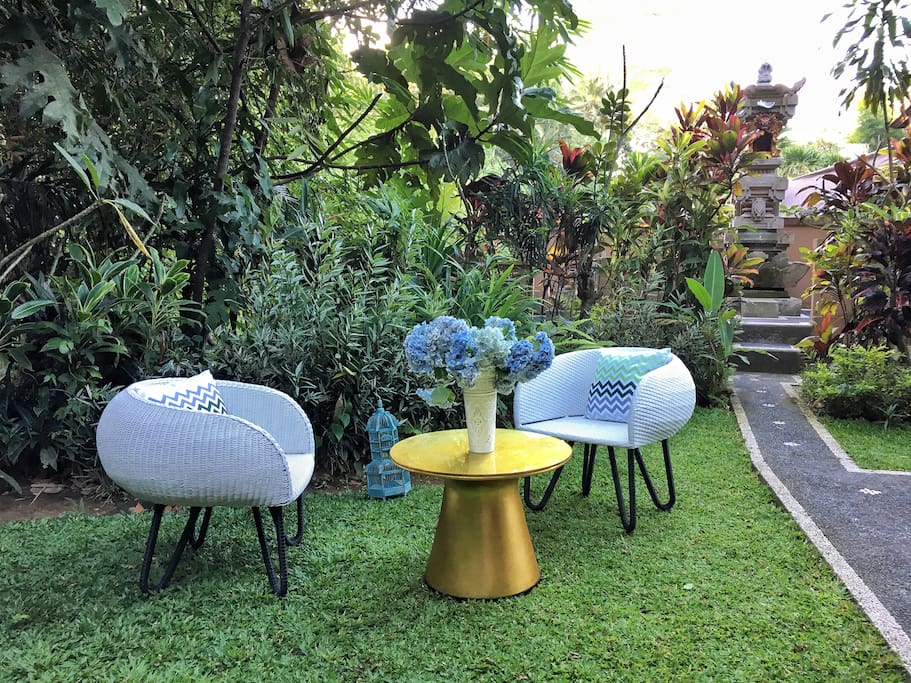 Relax in the Balinese jungle garden with all new designer furniture!