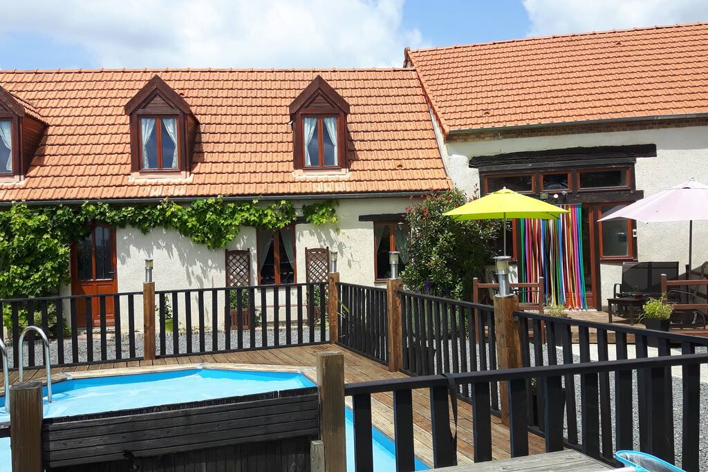 Sun Terrace and pool in front of the house