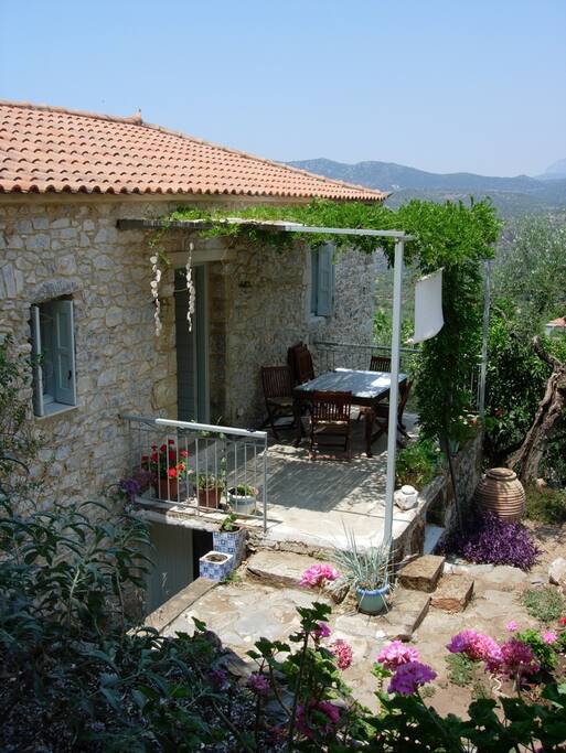 shaded terrace