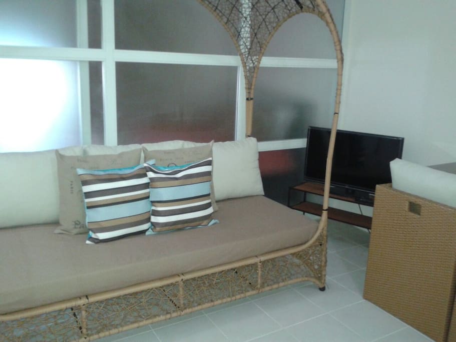 Sofa in living room can be used as sleeping mattress