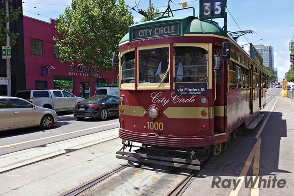 Next to tram stop