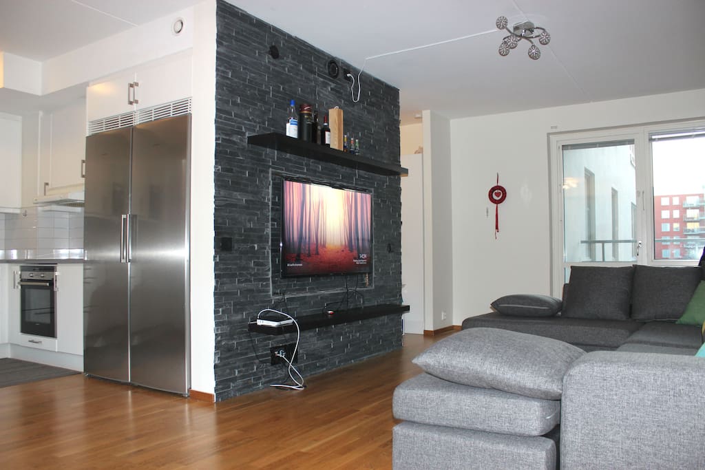 Living room with a 55-inch TV