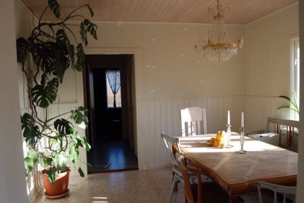 Diningroom with space for many guests.