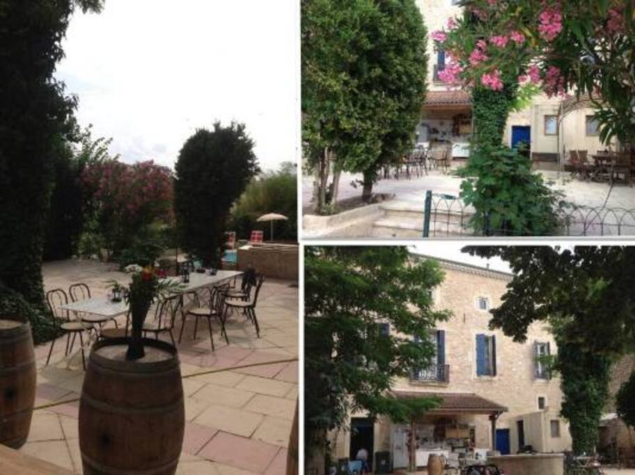 Huge backyard with outdoor kitchen. Dine, play Boule or just relax.