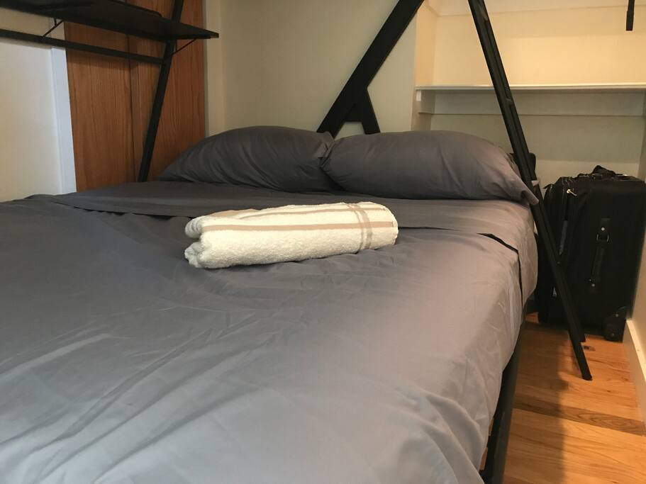 Brand-new 8-inch thick full size bed when converted!
