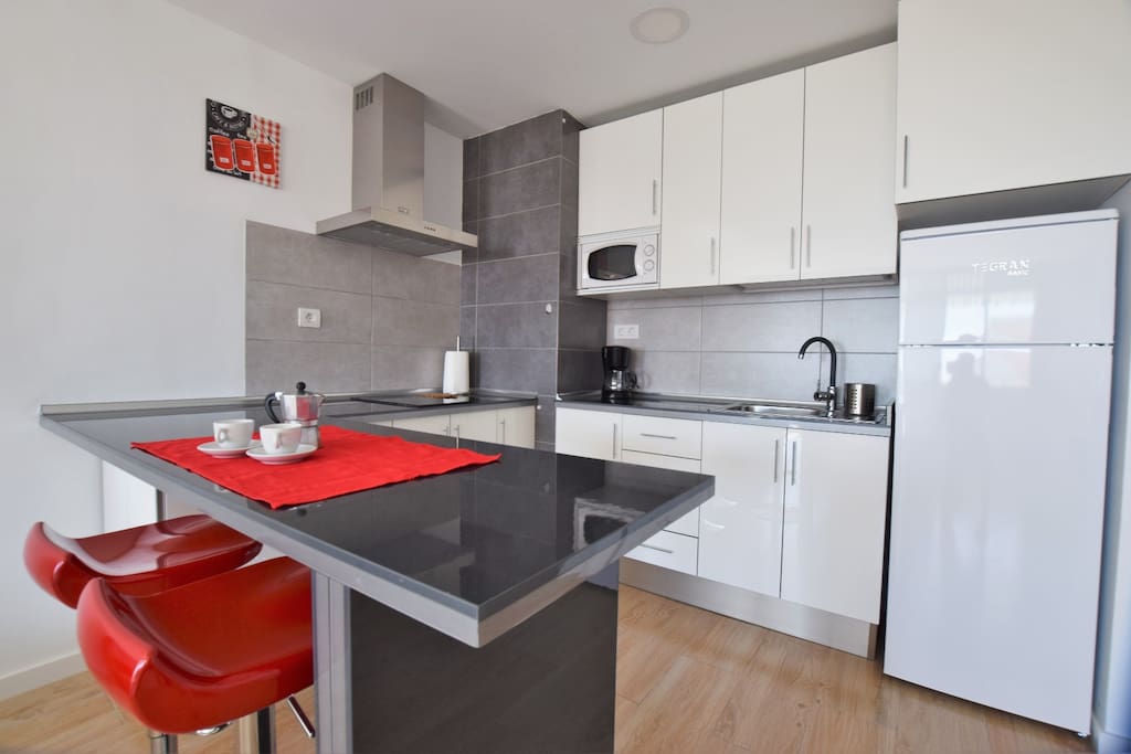 Closer look at the kitchen