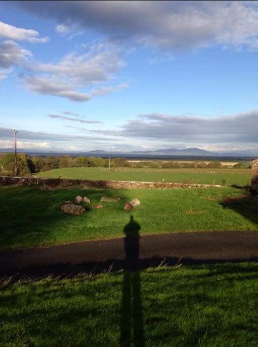 the view of the Solway Coast and Scotland fron Hayton Castle.
