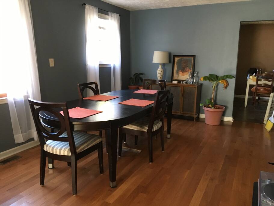 Dining room is perfect for meals before going out.