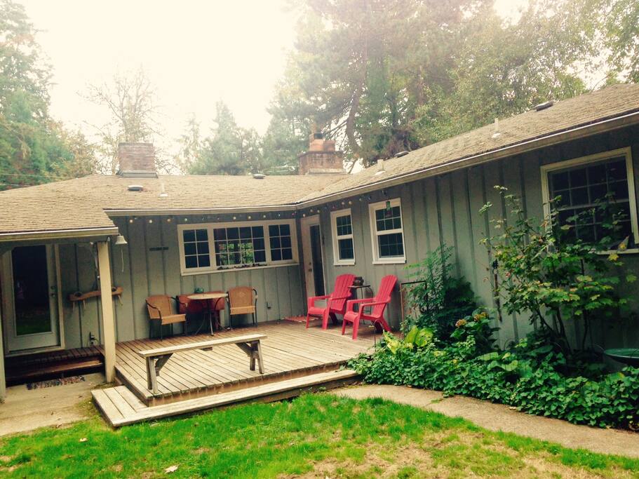 Back porch, also has a large private backyard