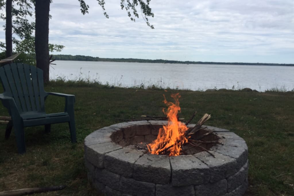 fire by the lake