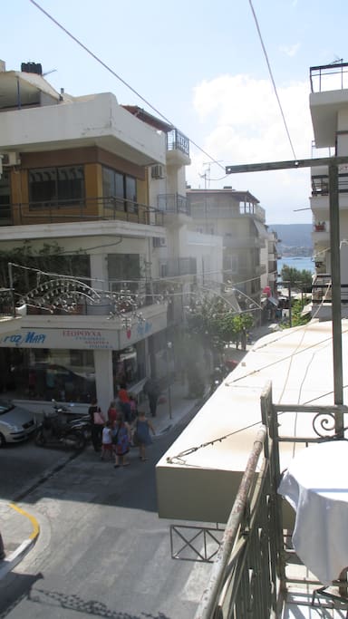 View from the balcony. Main street directing to the beach.