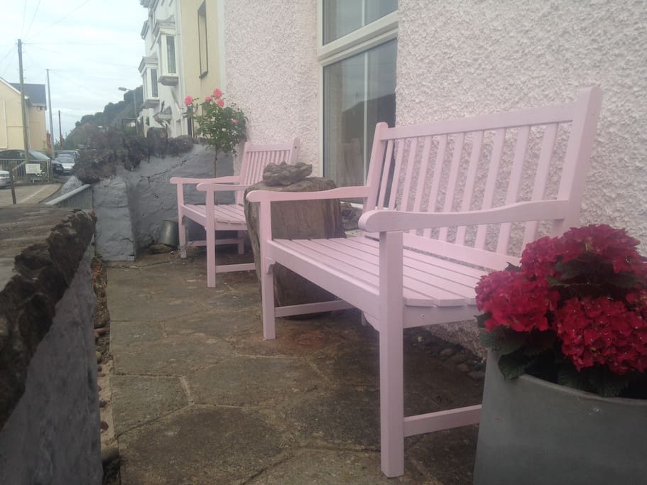 Benches out the front of the house