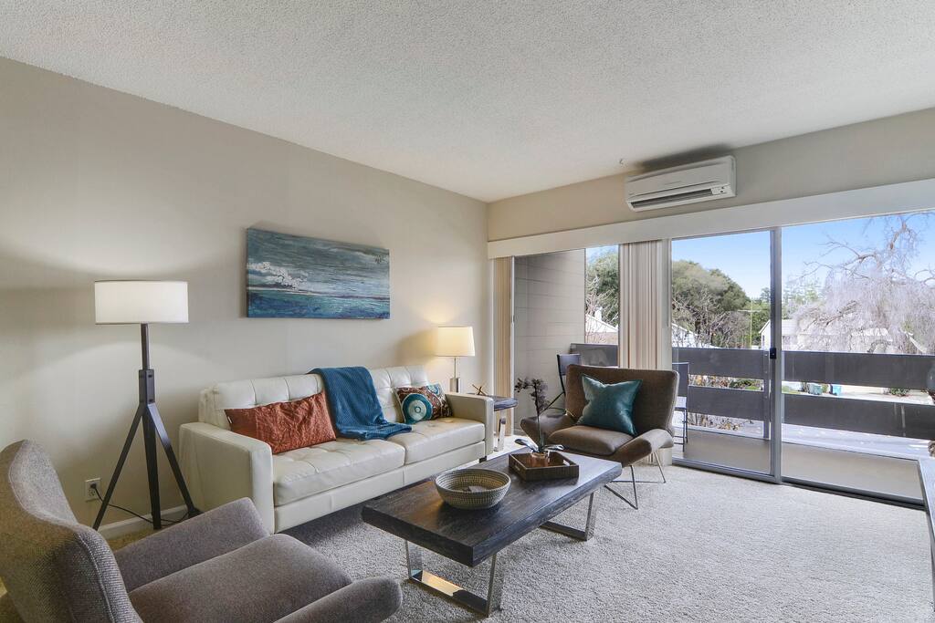 Beautifully designed living room with central AC/Heating