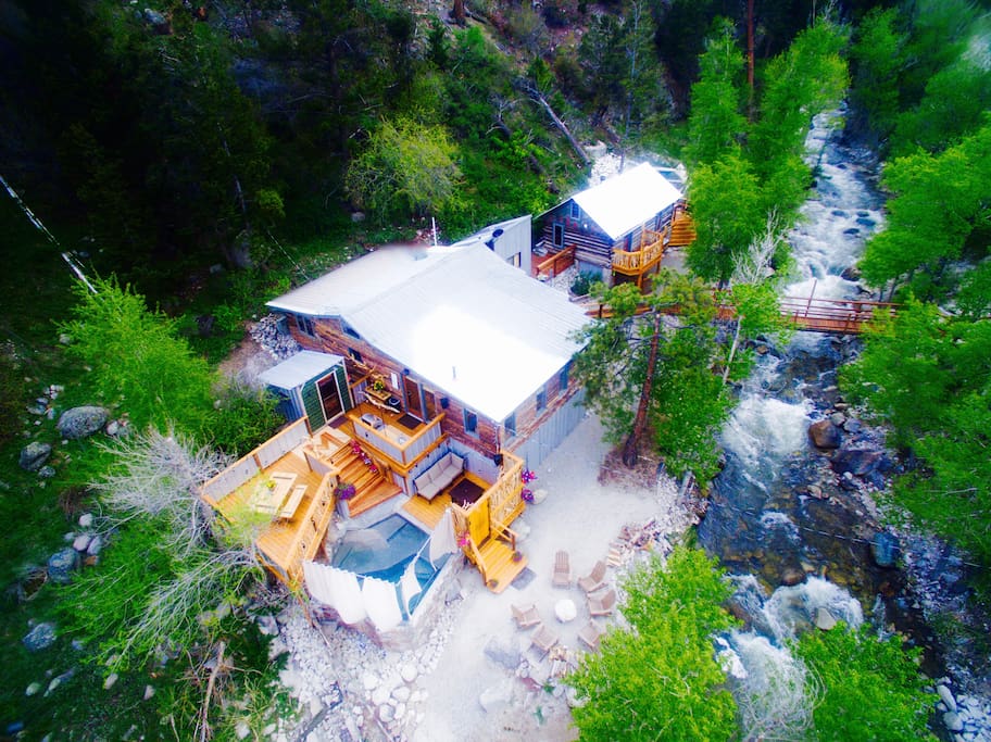 Aerial view of the Merrifield Cabin