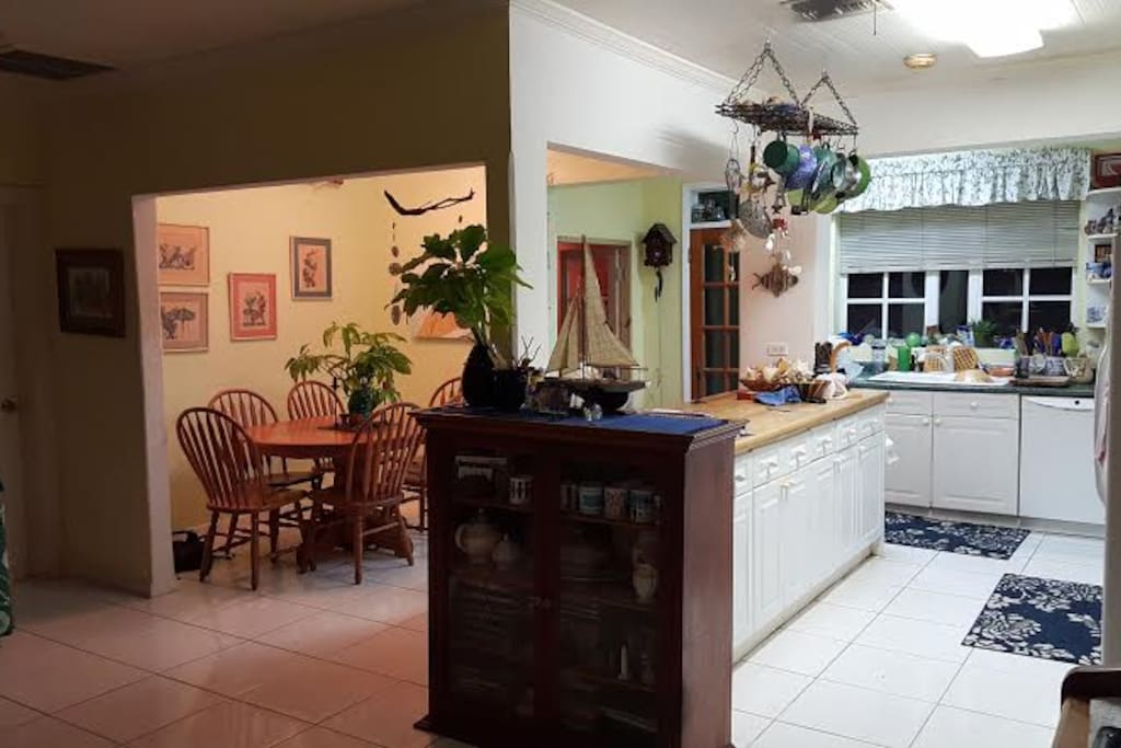 Here's your dining area & shared kitchen.