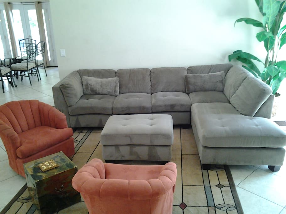 Living room 2 with French door access to pool area