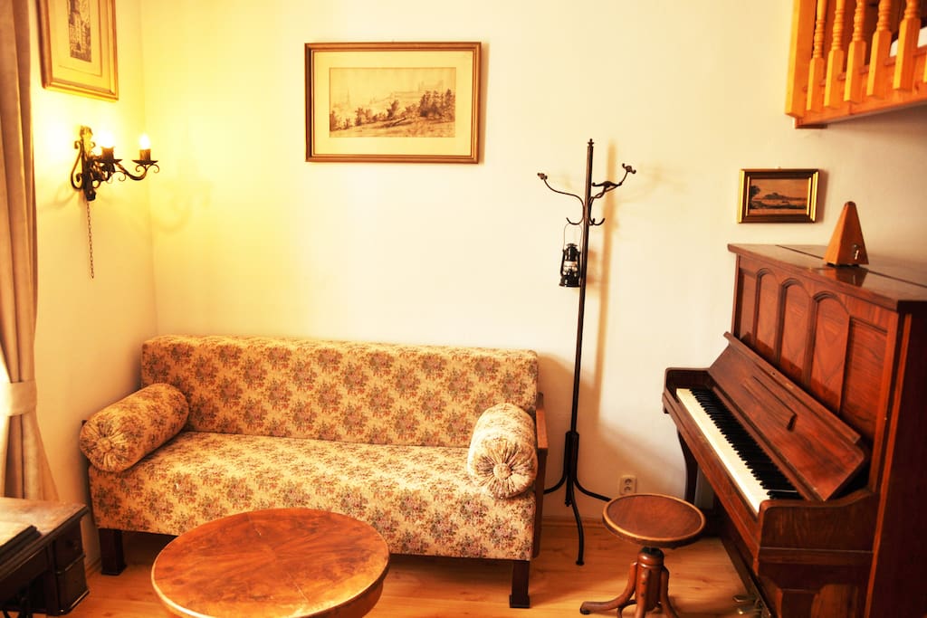 An old piano made by Petrof from 1930's. The piano is in a perfect condition so you can enjoy playing on it.
