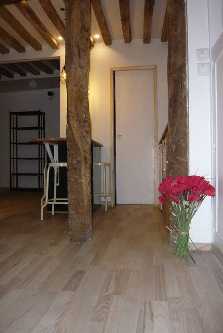 VUE de l'entrée avec parquet de bois