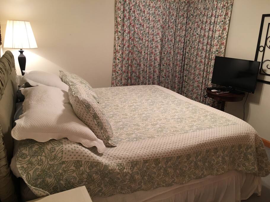 Second bedroom with king bed and TV