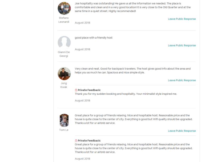 Our recent guest's review