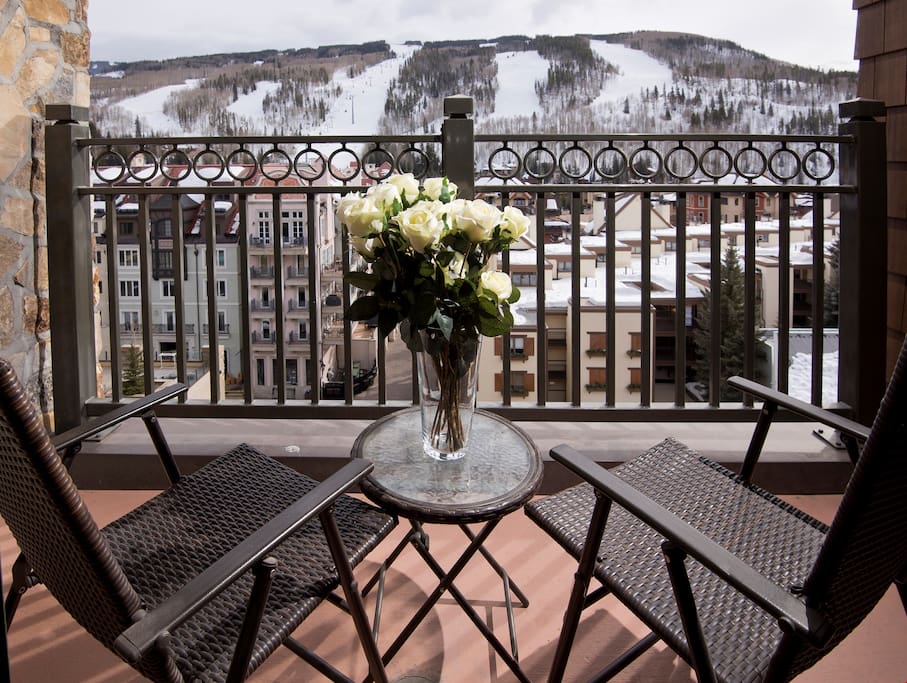 Breathe in the fresh alpine air from the private balcony.